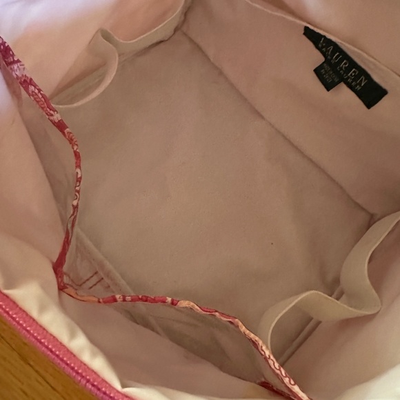 Lauren Ralph Lauren Cosmetic Case Travel Case Train Case Pink Paisley - Picture 12 of 15